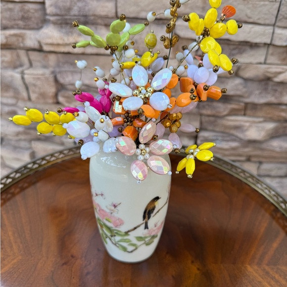 Handmade artificial beaded spring flower stems in Vase - Picture 3 of 4
